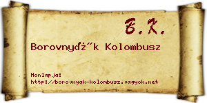 Borovnyák Kolombusz névjegykártya